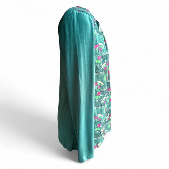 Boden Emerald and Pink Patterned Blouse - Picture 3 of 9